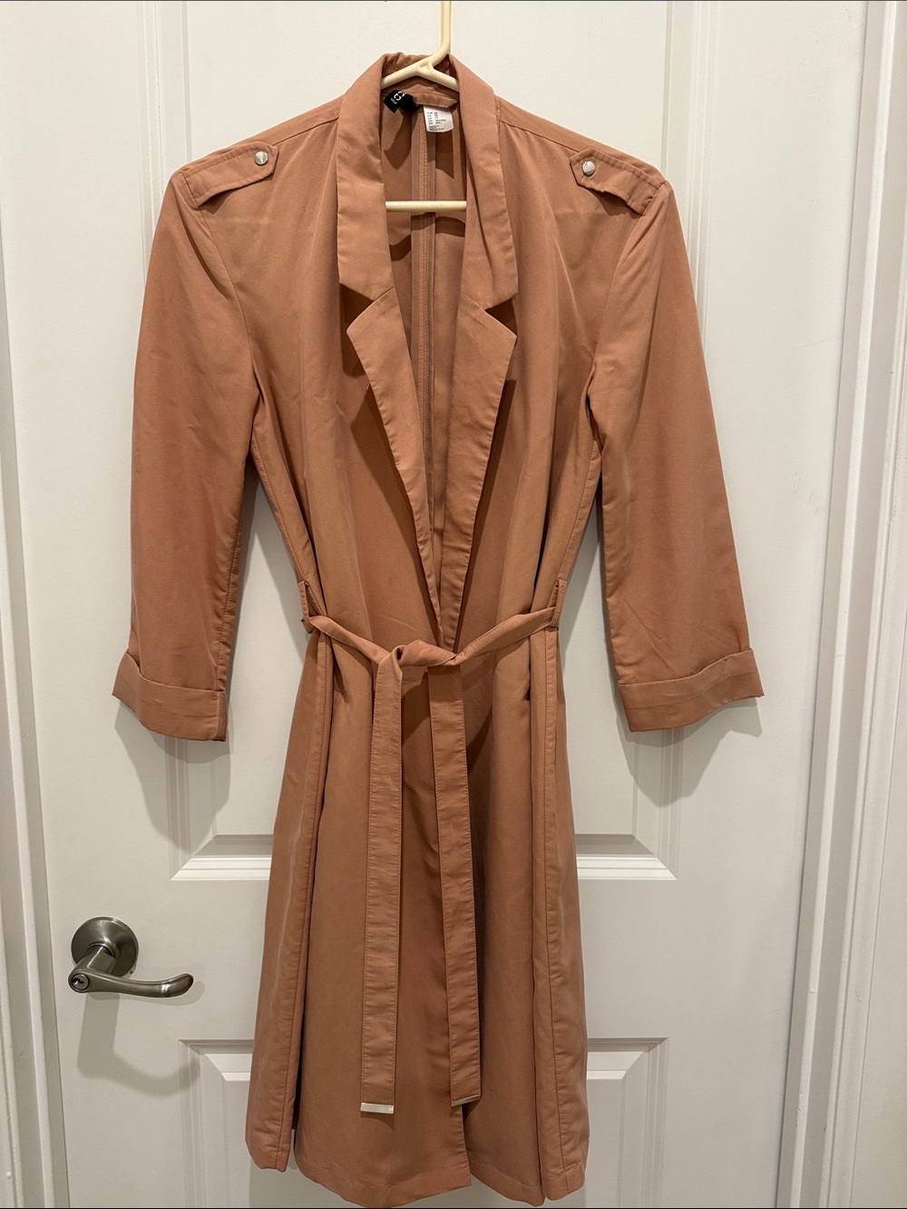 H&M Women's Rust Trench Coat with Waist Tie
